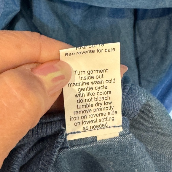 NY Collection Denim Dress 3X. Sides are different material see last pic - Picture 6 of 7